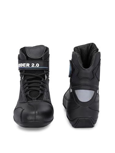 Image of Eego Italy Men's, Water Resistant Biker Boot /Motorcycle Riding Boot, Light Weight & Anti Slip Sole, Padded in Socks, 3M Reflectors, walkable with shin and Ankle Protection