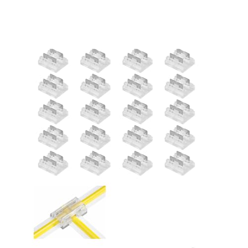 VBK 8MM Conectores LED 8 en 1 sin costura, 20 piezas universales para tira LED COB SMD, 8 tipos L T recta rápida instalación accesorios iluminación tira LED interior decoración exterior