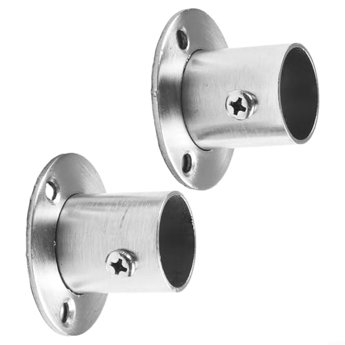 Jonikuper Lot de 2 supports de tringle de placard en acier inoxydable très résistants pour montage au plafond ou au mur, compatible avec les tubes ronds de 19,5 mm, 22,5 mm, 26 mm
