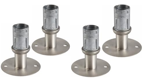Kratos Adjustable Stainless Steel Flanged Feet for Commercial Worktables and Sinks, 4/Pk - (28W-587)
