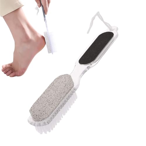 Pumice Stone for Feet,4-in-1 Professional Double-Sided Portable Pedicure Tools - Foot Scrub Brush | for Dead Dry Rough Hard Cracked Shower Home Spa Manicure Cleaning Washing Travel