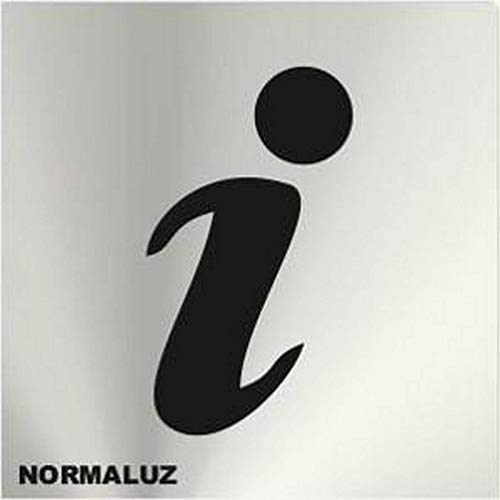 Normaluz Rd727006 - Señal Adhesiva Cuadrada Información Acero Inoxidable Adhesivo 0,8 Mm 12X12 Cm Con Cte, Ripci