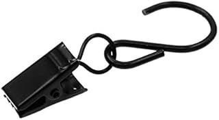 Coideal Metal Curtain Clips Hooks, 40 Pcs Multifunction Gutter Hanging Clips for Awning Xmas String Lights, Indoor Christmas Decoration (Black)