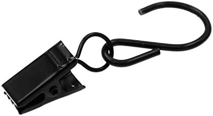 Coideal Curtain Clips Gutter Hooks, 40 Pcs Metal Awning Xmas Light Hanging Clips for Christmas Decoration, Indoor and Outdoor (Black)