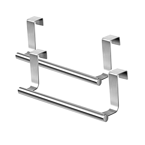 2 Pièces Porte-Serviettes de Salle de Bain, Porte Serviette INOX Mural, Porte Torchon de Bain sans Percage, pour Salles de Bains et Cuisines sans Perçage