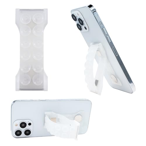 LOVEHANDLE PRO Premium Phone Grip - Suction Strap - Strong Grip Holder - Hands Free - Magnetic Phone Mount and Kickstand for Smartphone and Tablet Clear Suction