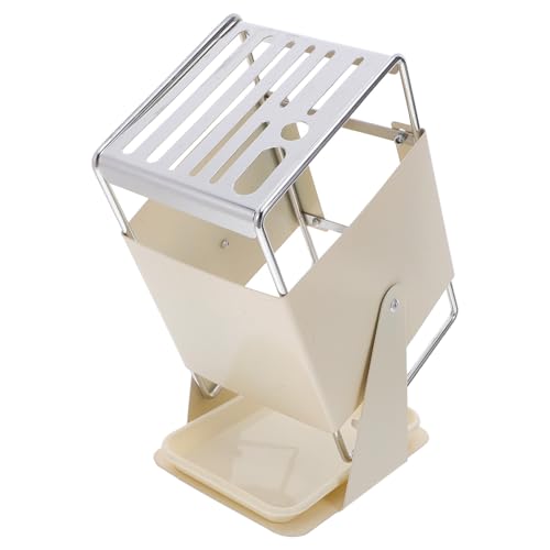 Gatuida Ceppo Portacoltelli in Acciaio Inox Girevole 30° Salvaspazio con Fessure per Forbici e Asta Affilacoltelli Supporto per Coltelli da Banco Resistente e ad Asciugatura Rapida per
