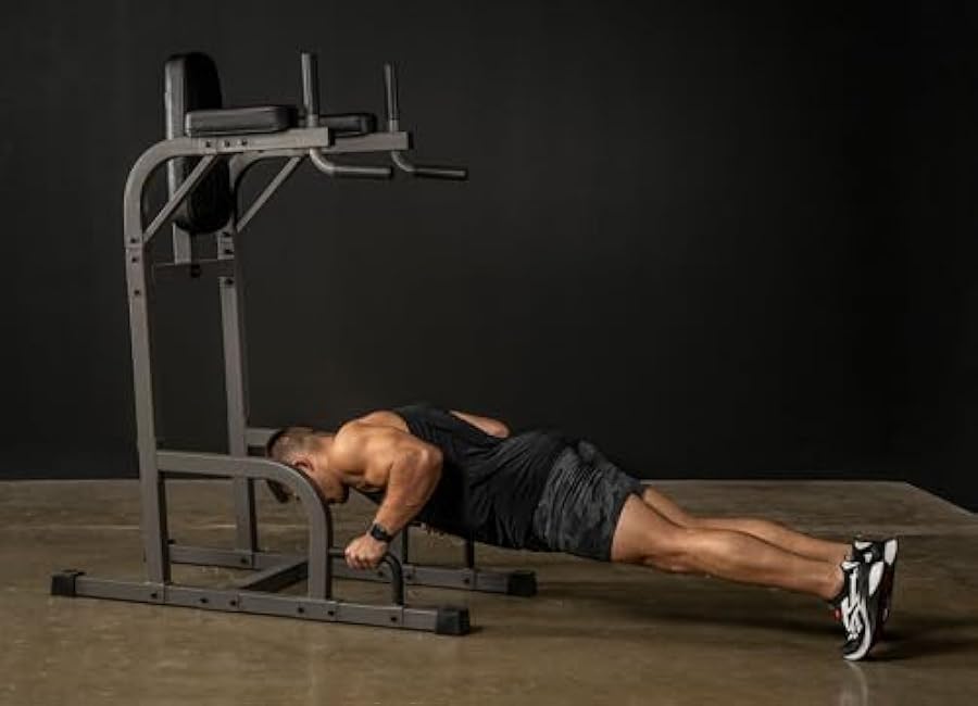 XMARK Knee Raise, Dip Stand with Push Up Station, Commercial Vertical Knee Raise, Captain's Chair, Upper Body and Core Workout Machine