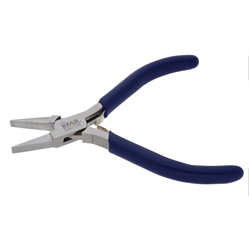The Beadsmith Flat Nose Pliers – Economy Line – 4.5 inches (114mm) – Vinyl Grip Handle with Double Leaf Springs – Jewelry Making Tool for Creating Bracelets, Earrings and Necklaces