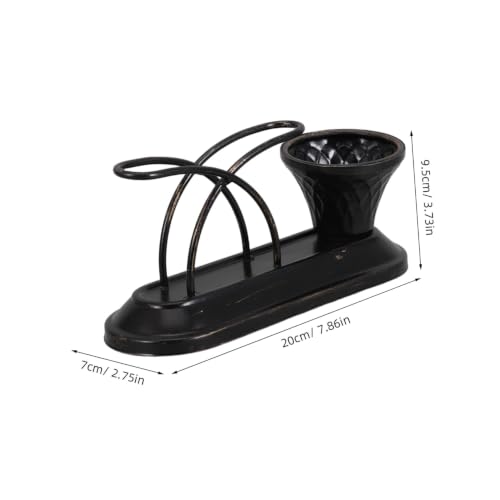 Servilletero de metal negro moderno con soporte para palillos y base estable de comedor 3