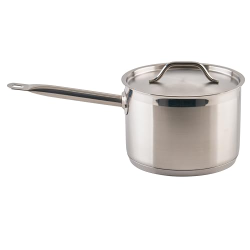 Winco Heavy-Duty Stainless Steel Sauce Pan with...