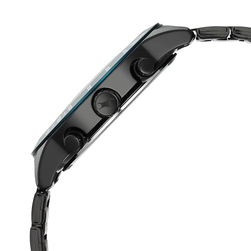 Image of Fastrack Overdrive Quartz Black Round Dial Men's Watch | Stainless Steel Strap Material | Watches for Men Analog - 3332KM01