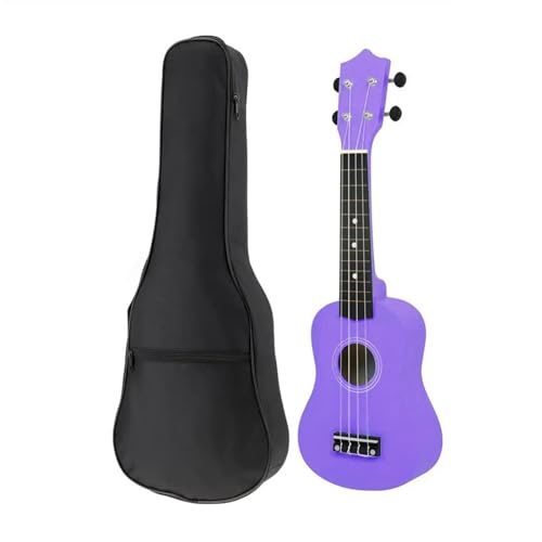 ウクレレ 21 インチ木製ウクレレセット初心者カラフルな小さなギター(Color:Purple)