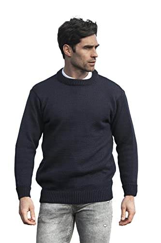 Aran Crafts Plain Crew Neck Sweater (100% Wool)