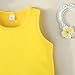ZFZDRen 2T-12Y Baby Toddler Girl Tank Tops Sleeveless Undershirt Kids Solid Color Shirt Casual Tee (Yellow,4 Years)