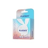 PLAYBOY Ultra Light, Natural Feel Smooth Premium Latex Lubricated Condoms, Flavorless, 3 Count