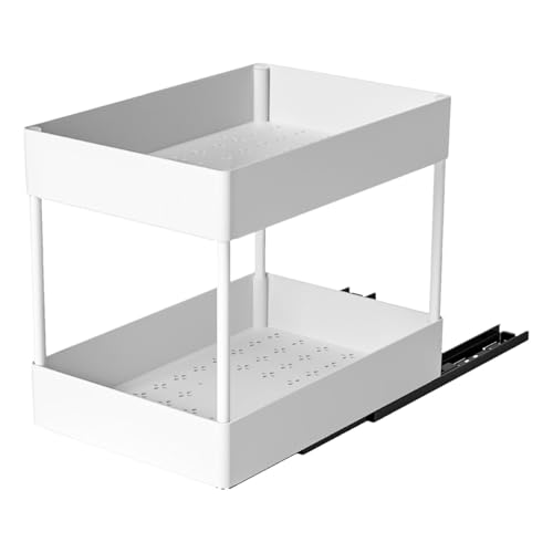 Organizador de gabinete extraíble, organizador debajo del fregadero,Organizadores de gabinetes de cocina multiusos - Estante de almacenamiento versátil, estante de fregadero deslizante, organizadores