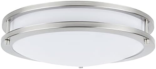 Diodesy 18 Inch LED Ceiling Light Fixture, 28W Flush Mount Ceiling Light Fixture for Bathroom, Hallway, Living Room and Bedroom, Dimmable, 1960LM, 2700K-5000K 5CCT Adjustable, Brushed Nickel, ETL