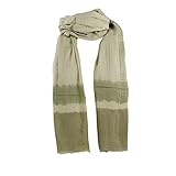 Composición: 100% algodón For Time Pañuelo para Cuello Tinte Degradado Foulard de Mujer, Verde Caqui, 100x180 cm