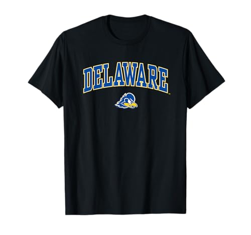 Delaware Fightin' Blue Hens Arch Over Black T-Shirt Small