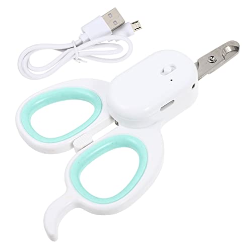 ROMISBABA 1個 つめきりばさみ 電動犬用爪切り 子犬の爪切り 子犬用ネイルグラインダー クリッパー ペン led light trim ツール ペット用品 ペットの爪切り Green