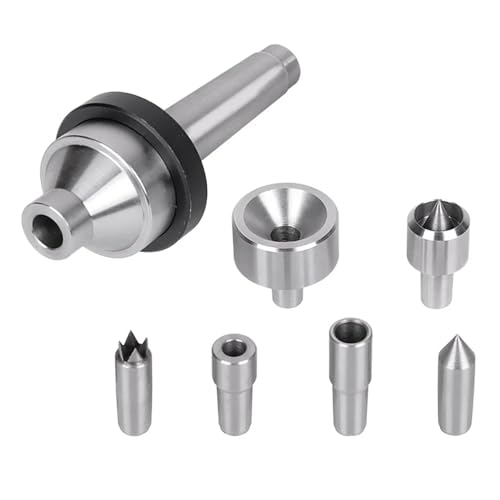 MT2 Live Center Set for Woodturning Lathe, 7-Piece Quick-Change Tailstock Centers with Adapter (45# Steel, CNC Machined)