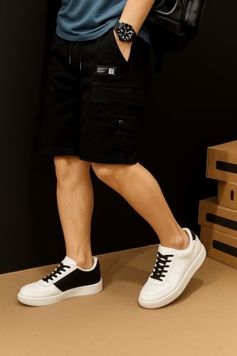 Image of INKKR Men Shorts || Men Shorts Cotton || Men Cargo Shorts Casual Comfort Breathable Knee Length Cotton Shorts