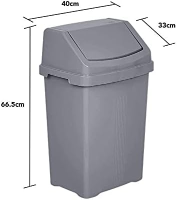 50L Kitchen Bin, Large Dish Drainer and Rectangular Washing Up Bowl Plastic Home / Office / Kitchen (Silver / Grey) - Set of 3