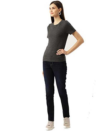 Image of BESIVA Women's Crew Neck Solid Cotton T-Shirt