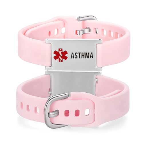 Image of LinnaLove Medical Alert ID Bracelet - Adjustable Silicone Band, Custom or Pre-Engraved Options, QR Code Available