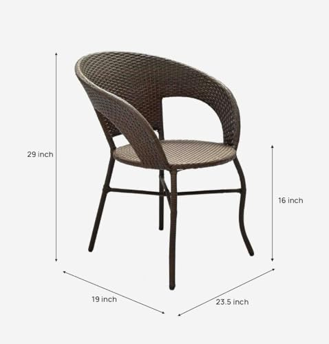 Image of PRATHAM India 2+1 Outdoor Indoor Patio Set Bistro Set Rattan Chair Patio Set Lawn Balcony Hall Outdoor Garden D 12 Chair Table Set (Chocolate Brown)