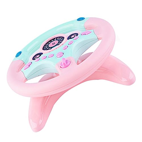HEALSOPTHY 1 Pieza Volante de simulación con Base Herramienta de Volante para pequeños Juguete de conducción Educativo Juguetes Rueda Falsa círculo de rodamiento Abdominales Rosa
