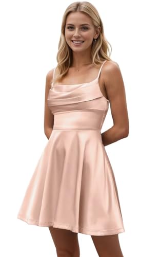 Homecoming Dress Short Prom Dress for Teens Spaghetti Straps A-Line Backless Cocktail Gowns BOF24