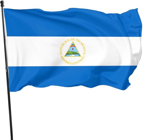 Nicaragua Flag Vivid Colors Double Stitched and 2 Brass Grommets 3x5 FT Banner De Nicaragua