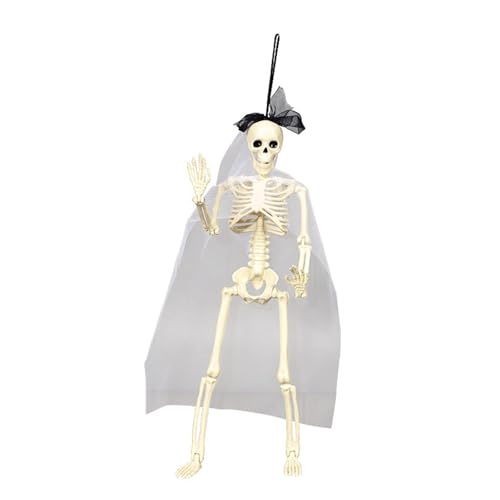 Itkcozcg Realistische Skelett Figur Halloween Dekoration mit beweglichen Gelenken für Spukhaus...