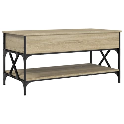 Table de salon relevable industrielle pour optimiser l'espace des petits salons - 2
