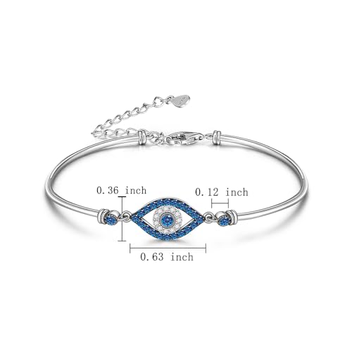 Evil Eye Bracelets Greek Blue Evil Eye Bracelet for Women Bangle 925 Sterling Silver Jewelry Protection Amulet Charm Turkish3