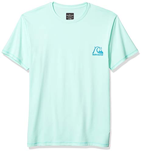 Quiksilver Men's Heritage SS Short Sleeve Rashguard SURF Shirt, Beach Glass, L