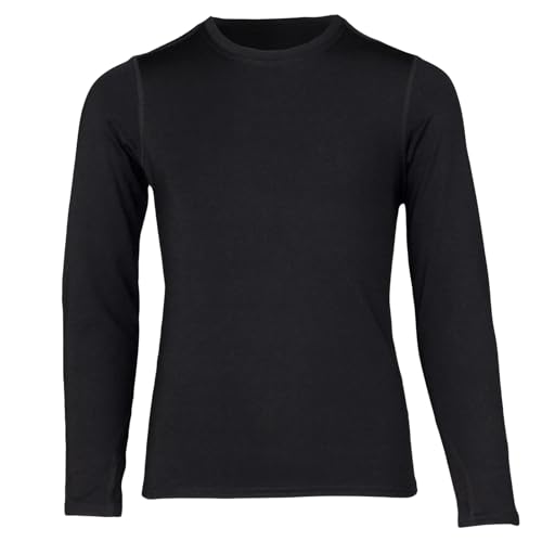 Hot Chillys Youth Micro-Elite Chamois Crewneck Body Fit Midweight Base Layer | UPF 30 Thermal Underwear Long Sleeve Shirt