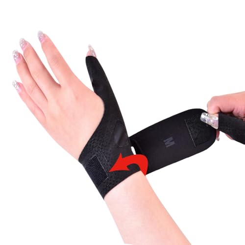 Meidlan 手首 親指 サポーター 薄手 軽量 二重圧力 圧力 ワンタッチ 調節 スポーツ テニス バドミントン 育児 家事 パソコン/スマホ操作 日常の活動 男女兼用 ブラック 左右手揃え (ブラック左手, M)