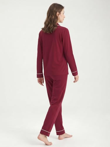 Image of Latuza Women's Petite Size Button Down Pajamas Set Long Sleeve