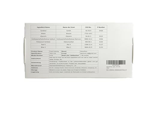 Lebensmittelfarbe - 20 Farben x 10ml Flüssige Konzentrierte Lebensmittel Farben für Kuchen Dekoration, Backen, Kekse, Macaron - Zuckerfrei Food Coloring für Getränken, Tortendeko, DIY Slime, Osterei