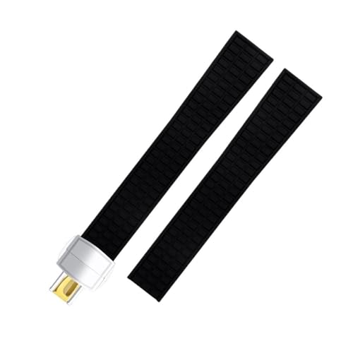 Bracelet caoutchouc Patek Philippe Aquanaut 5067A style sport chic noir 19mm