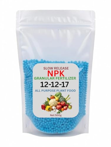 Neoblix NPK Fertilizer 12-12-17 Slow Release Granular Fertilizer for GCC Best Plant Food for Indoor and Outdoor Plants| High Potassium Nutrients for Vegetables Lawn Potted Plants and Trees (500g)