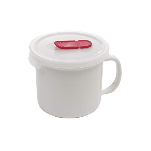 Goodcook 20 Oz. Microwave-Safe Ceramic Mug With Vented Lid, White