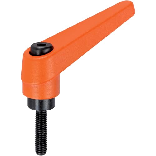HALDER 24400.0086 Verstellbare Klemmhebel, d1=14 mm / d2=M5 / l1=40 mm, Orange
