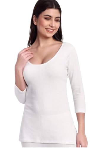 Image of ELEG & STILANCE Women Woolen Warm Full Sleeve Top Thermal Cold Weather Fleece Outdoor Winter Innerwear​(Sizes 32-44)