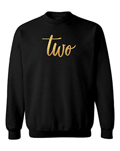 Tcombo Gold Foil Birthday - Present Fun Toddler Fleece Crewneck Sweater