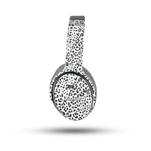 Image of MightySkins Carbon Fiber Skin Compatible with Bose QuietComfort 35 II Headphones - Snow Leopard Print | Protective, Durable Textured Carbon Fiber Finish | Easy to Apply