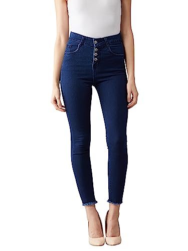 Image of Dolce Crudo Women's Skinny Fit High Rise Cropped Length Stretchable Denim Jeans